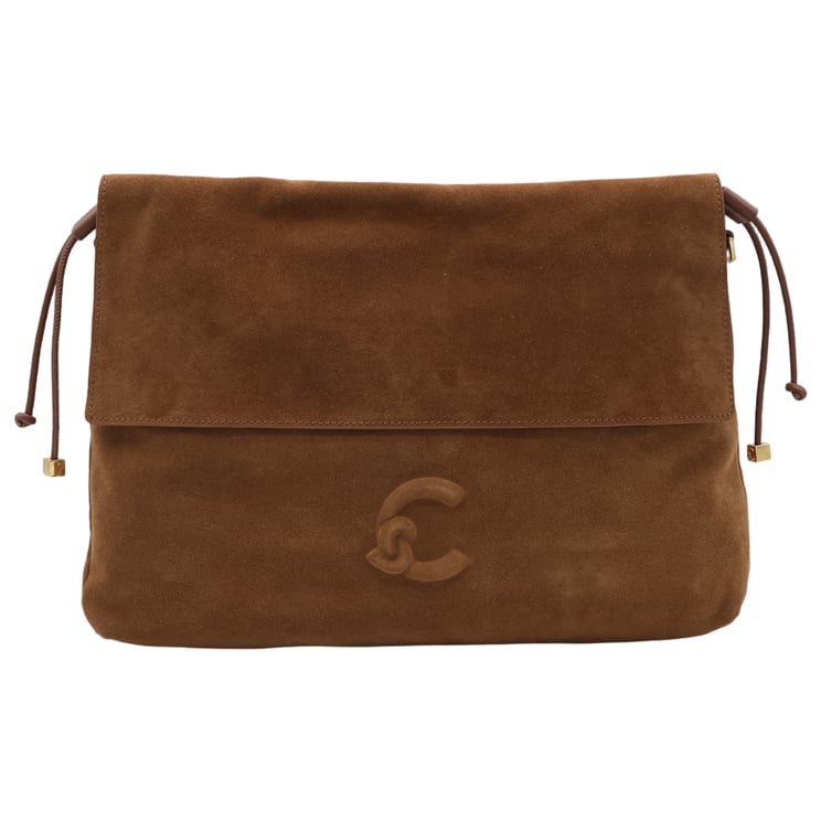 Coccinelle Suede Tote Bag with Embossed Logo