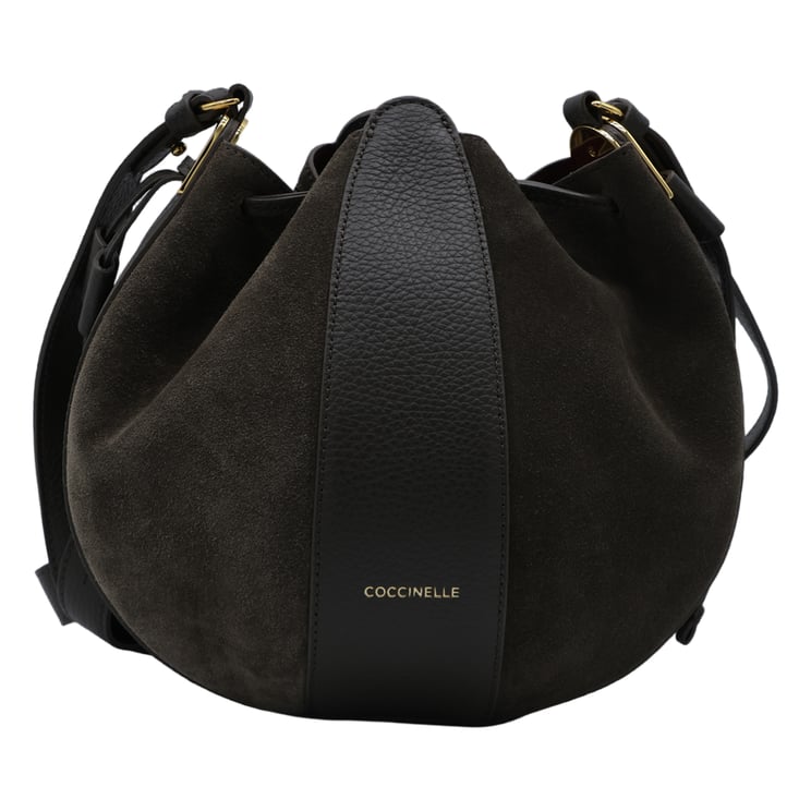 Coccinelle Rounded Bucket Bag with Suede Body