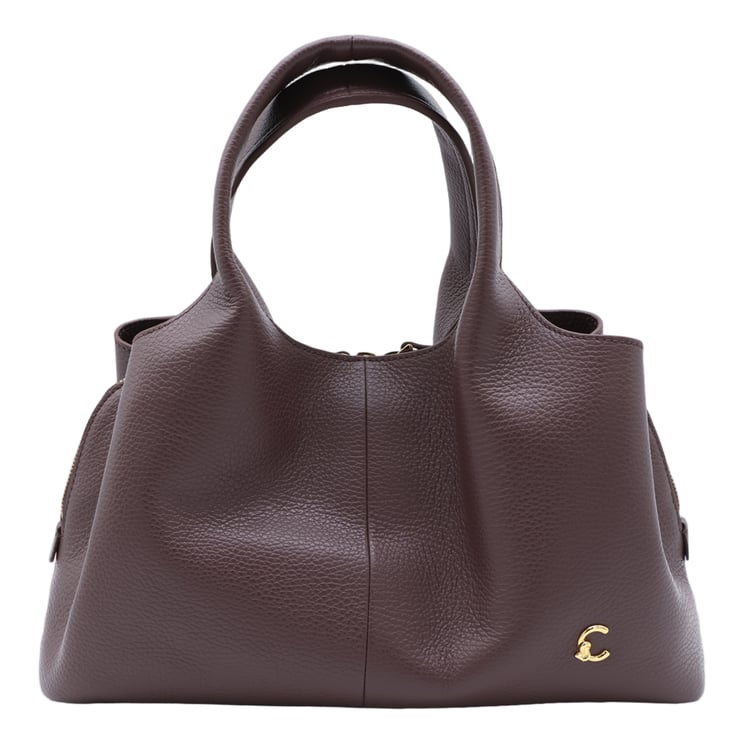 Coccinelle Pebbled Leather Handbag with Versatile Carrying Options