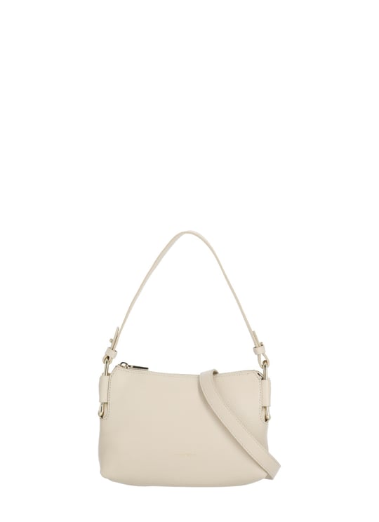 Coccinelle Mini Shoulder Bag In Pebbled Leather With Gold Accents