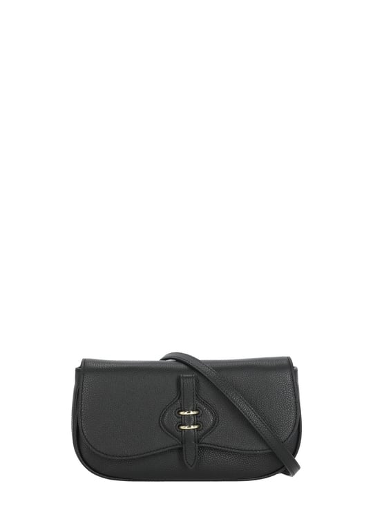 Coccinelle Textured Leather Shoulder Bag With Magnetic Closure