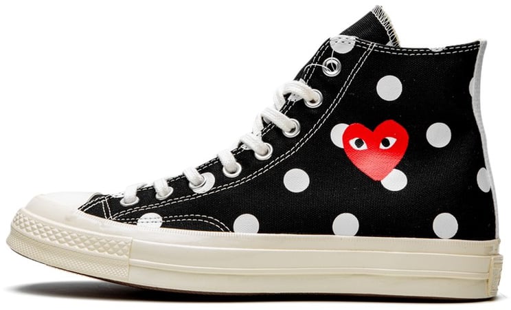 Comme des Garçons Converse Comme des Garçons Play à Pois Noir Haute