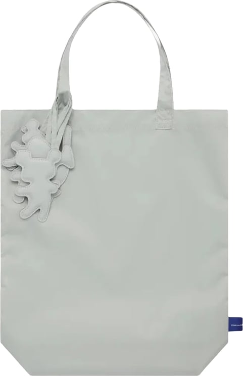 Comme des Garçons Rectangular Grey Nylon Tote Bag with Decorative Charm