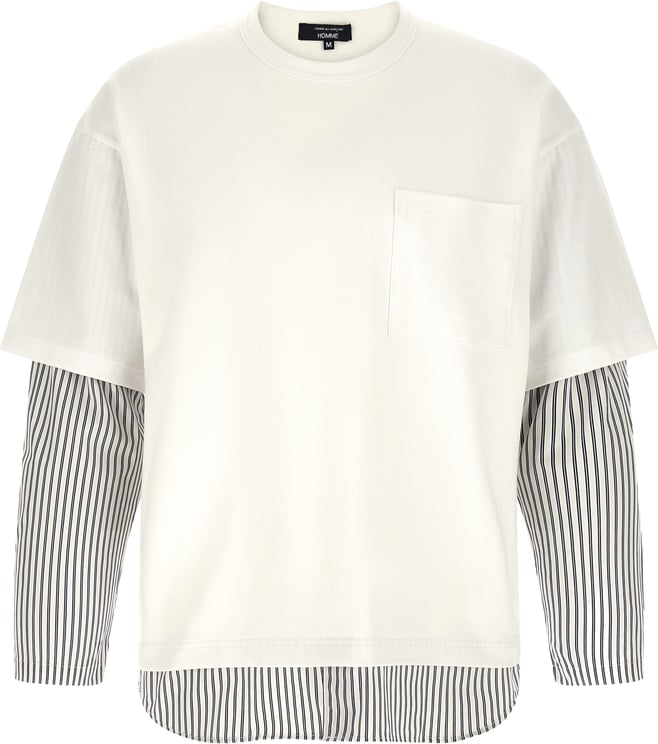 Comme des Garçons White Layered Long-Sleeved T-Shirt