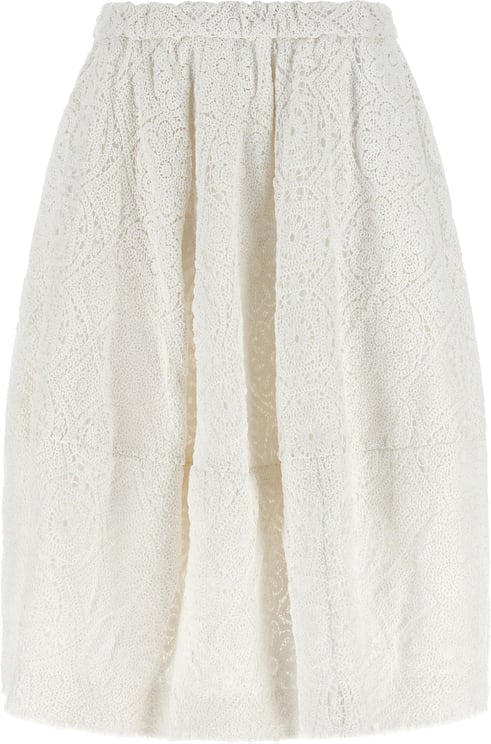 Comme des Garçons Comme Des Garçons White Cotton Midi Skirt