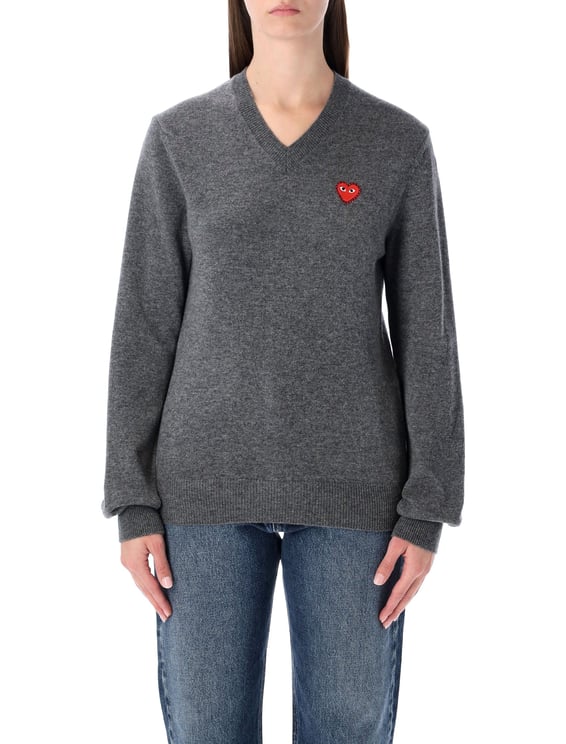 Comme des Garçons Cuore Rosso V Neck Wool Sweater