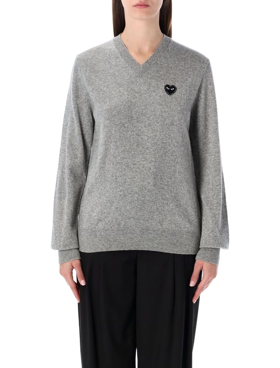 Comme des Garçons Cuore Nero V Neck Wool Sweater