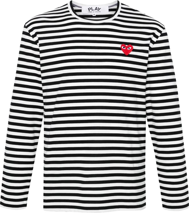 Comme des Garçons T-shirt Red Emblem Red Heart Black/white