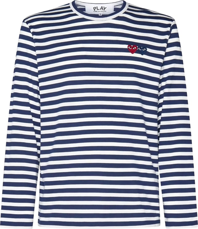 Comme des Garçons T-shirt Double Burgundy Emblem Navy