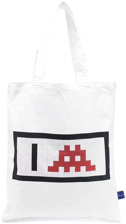 Comme des Garçons Space Invaders Logo Shopping Bag