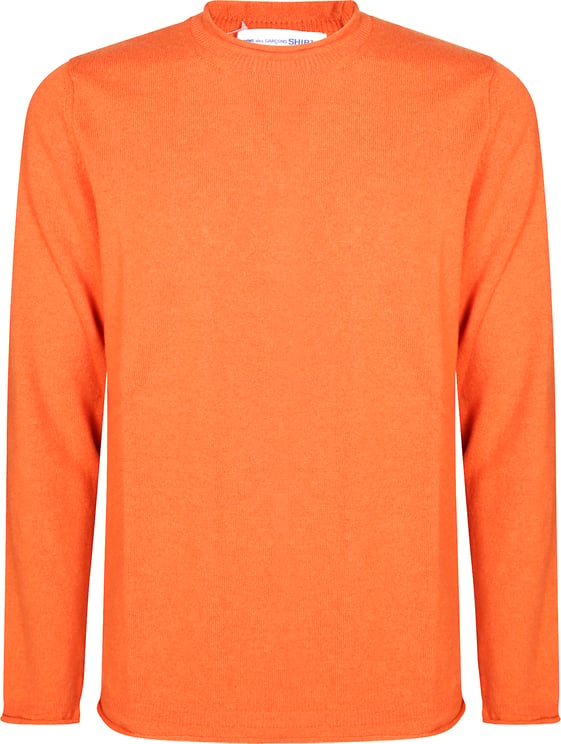 Comme des Garçons Ribbed Crew Neck Black Wool Sweater