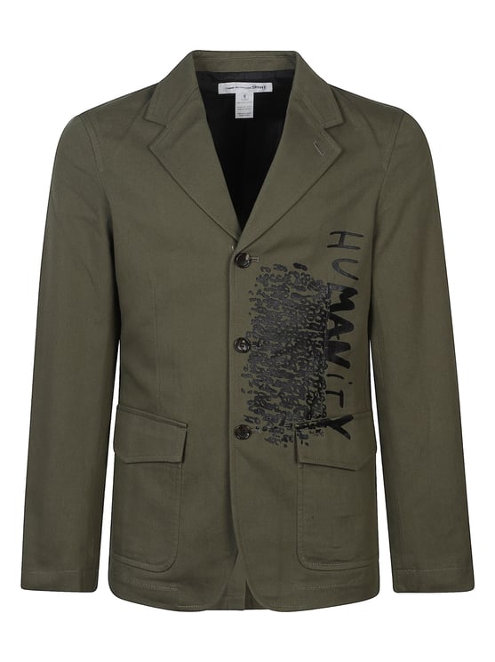 Comme des Garçons Olive Green Cotton Printed Jacket