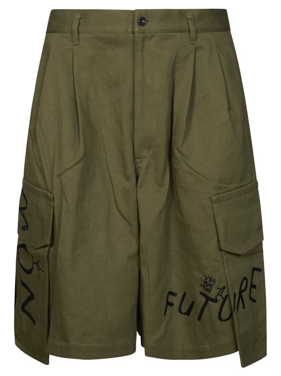 Comme des Garçons Men Olive Green High Waisted Shorts