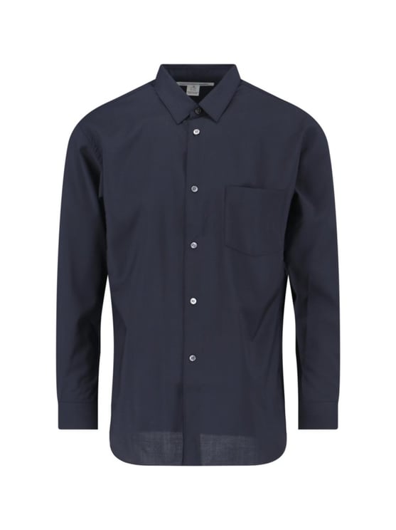 Comme des Garçons Classic Wool Shirt – Navy Blue