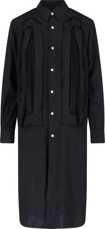 Comme des Garçons Black Textured Panel Midi Dress