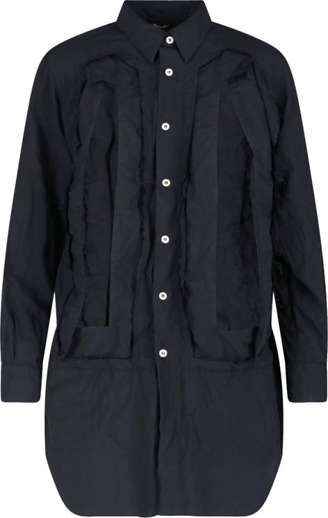 Comme des Garçons Black Ruffle Detail Button-Down Shirt