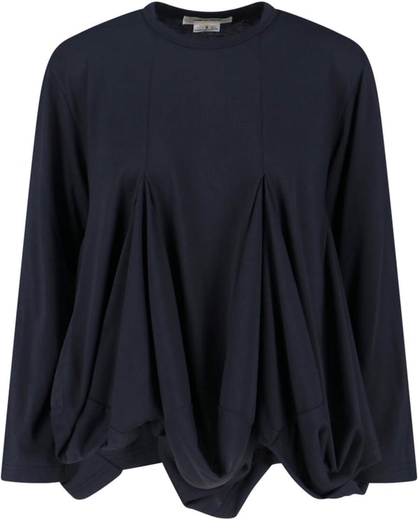 Comme des Garçons Black Pleated Textured Fabric Top