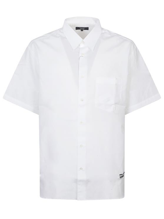 Comme des Garçons Short-Sleeve White Casual Logo Shirt