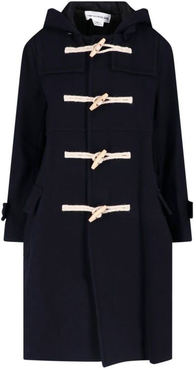 Comme des Garçons Black Toggle Hooded Duffle Jacket