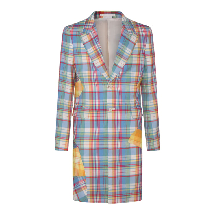 Comme des Garçons Tailored Plaid Coat With Distinctive Patchwork Design