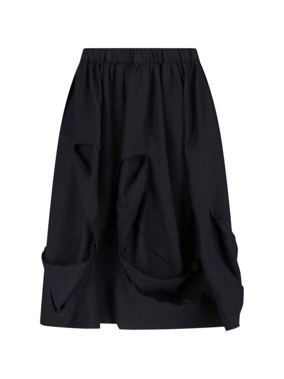 Comme des Garçons Black Gathered Draped Sculptural Skirt