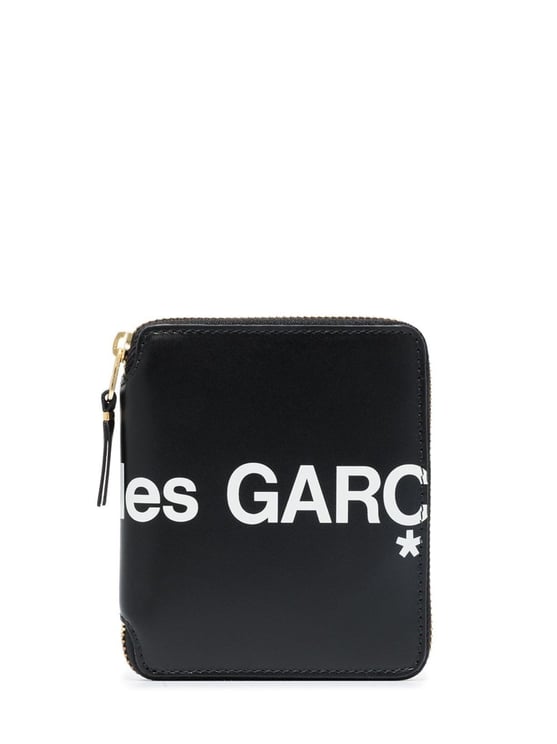 Comme des Garçons Black Logo Zip-Around Leather Wallet