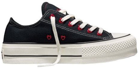 Converse Converse Black Fabric Platform Sneakers
