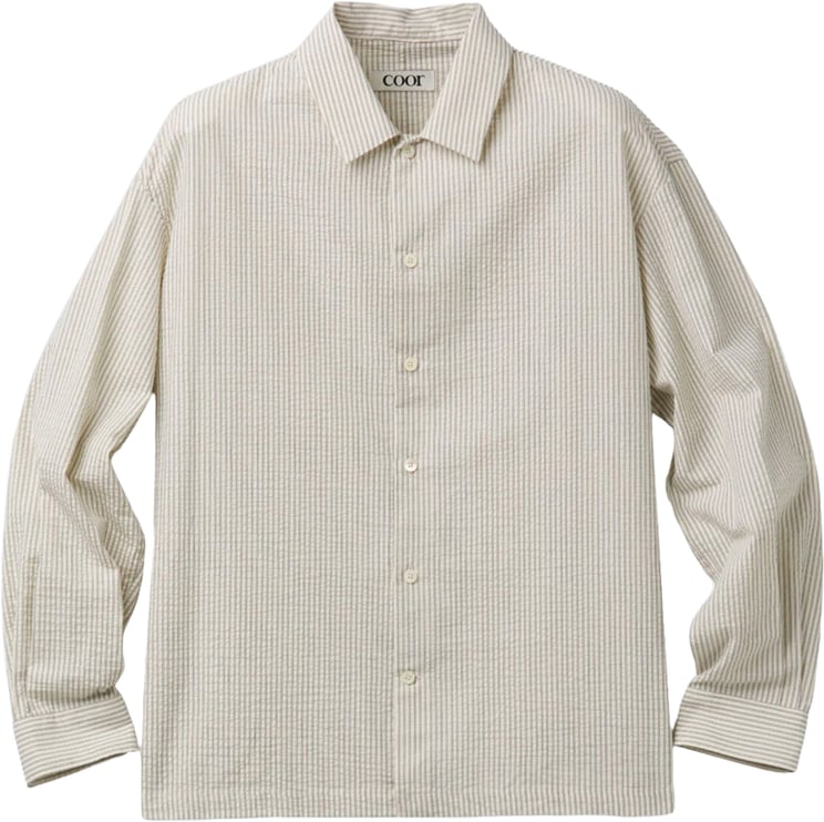 Coor Camicia Lounge Stripe Cotton Avorio