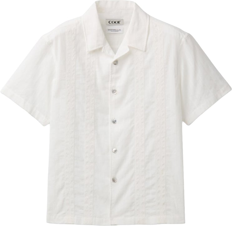 Coor Camicia SS Guayabera Bianca
