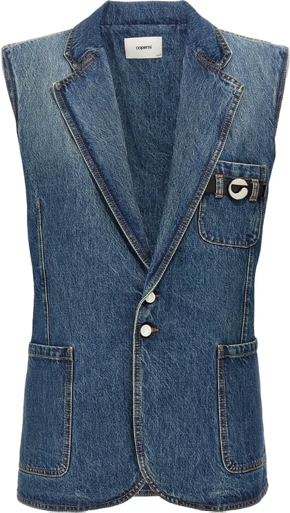 Coperni Coperni Blue Cotton Sleeveless Jacket