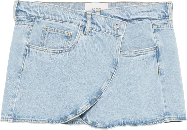 Coperni Asymmetrical Mini Denim Skirt