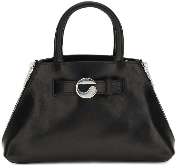 Coperni Trapezoidal Black Calfskin Leather Bag