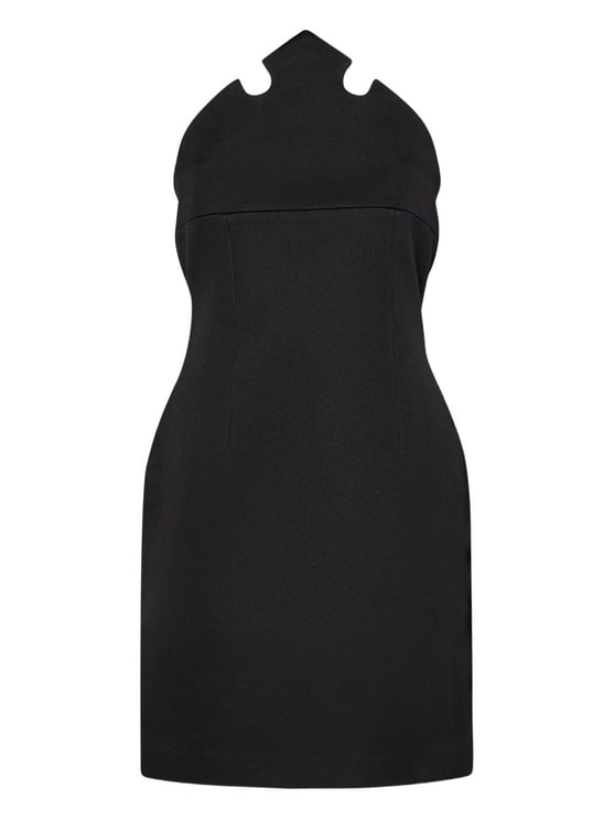 Coperni Sculptural Neckline Black Mini Dress