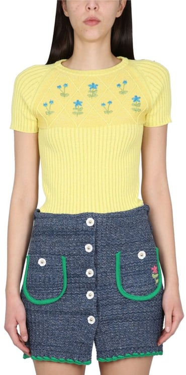 CORMIO Floral Embroidered Fitted Jersey