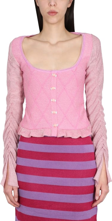 CORMIO Ruffled Sleeves Cardigan