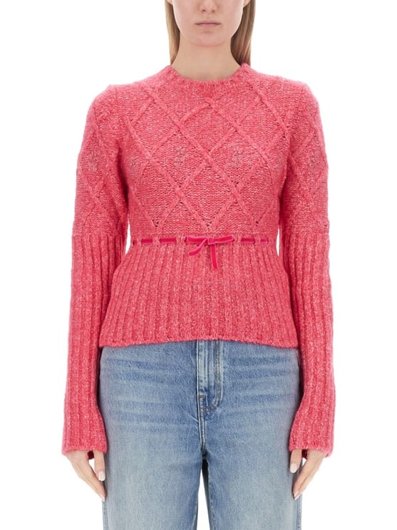 CORMIO Textured Diamond Knit Sweater