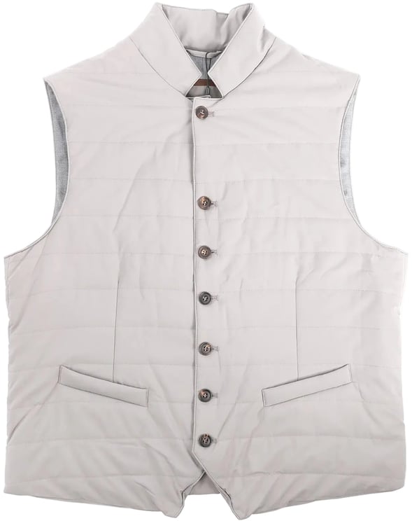 Corneliani Corneliani Zip Gilet in Gray, Size 50 IT