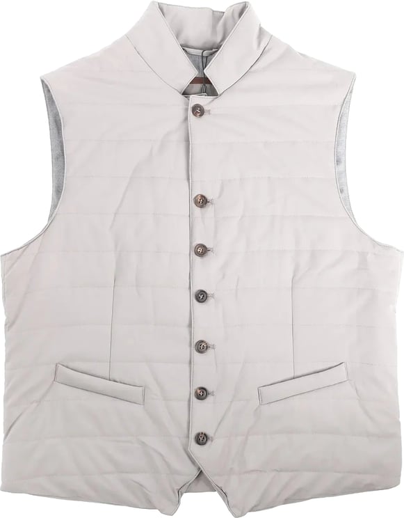 Corneliani Corneliani Zip Gilet in Gray, Size 50 IT