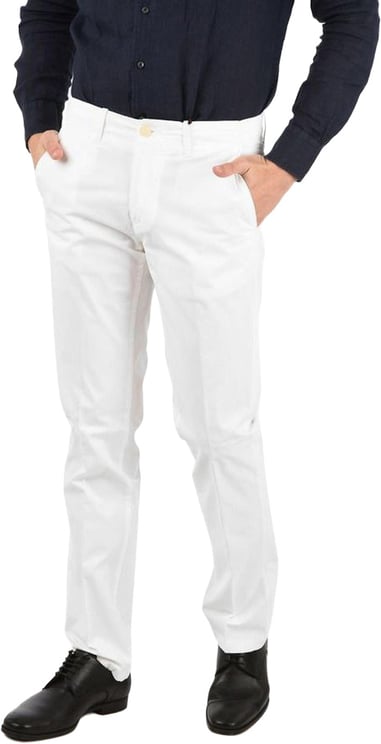 Corneliani Corneliani White Cotton Chino Pants