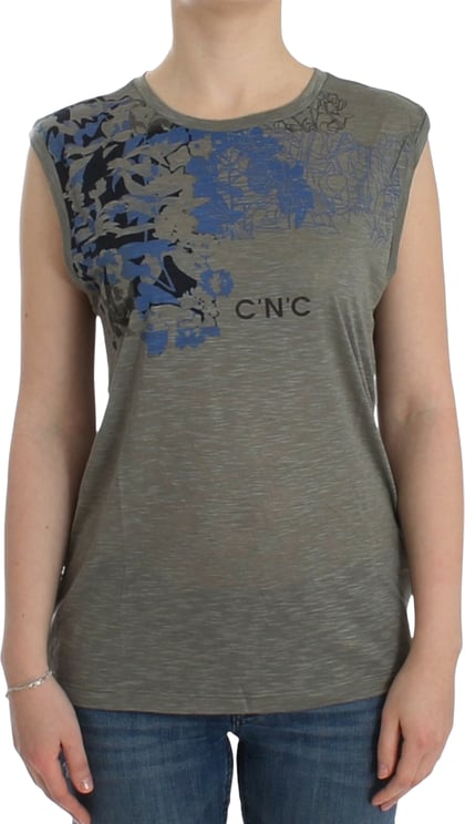 Costume National Costume National Gray print sleeveless t-shirt