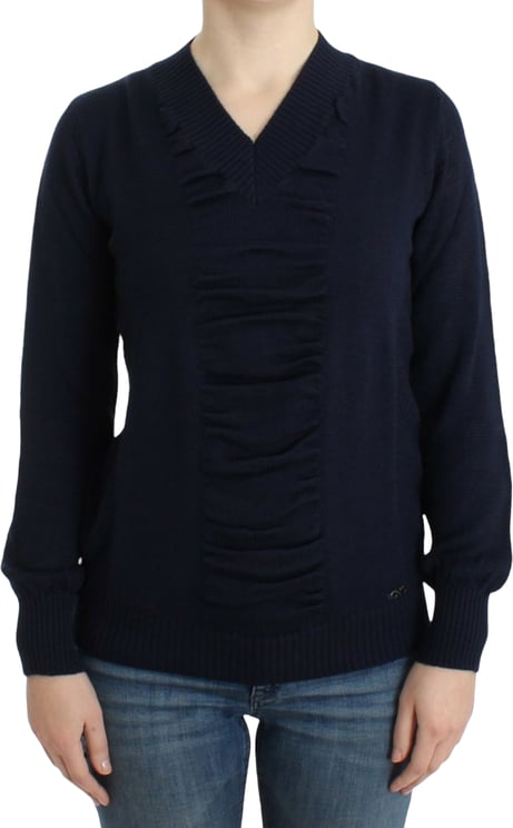 Costume National Costume National Dark blue V-neck wool sweater