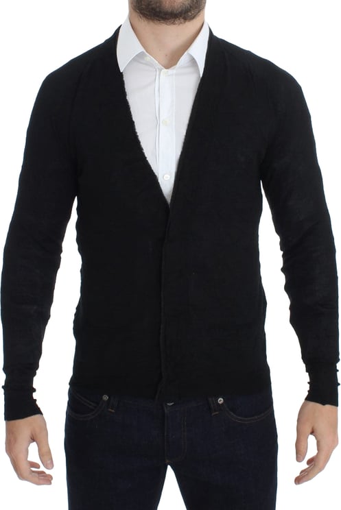 Costume National Costume National Black Fine Wool Button Cardigan