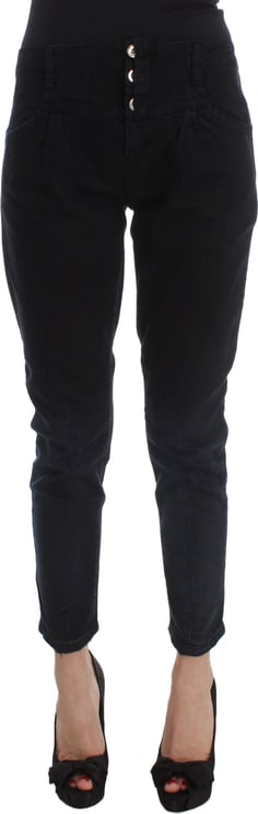 Costume National Costume National Black Cotton Slim Fit Cropped Jeans