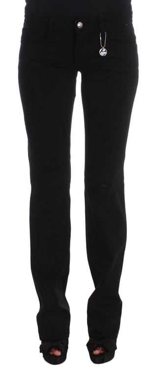 Costume National Costume National Black Cotton Slim Fit Bootcut Jeans
