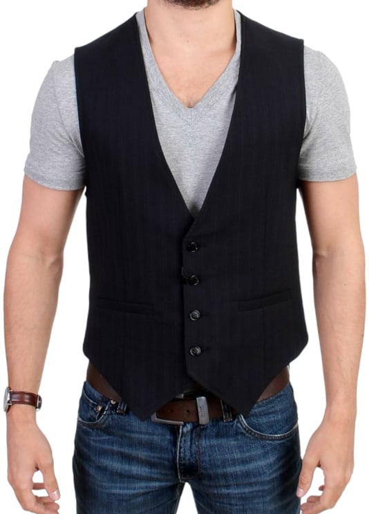 Costume National Costume National Black striped cotton casual vest