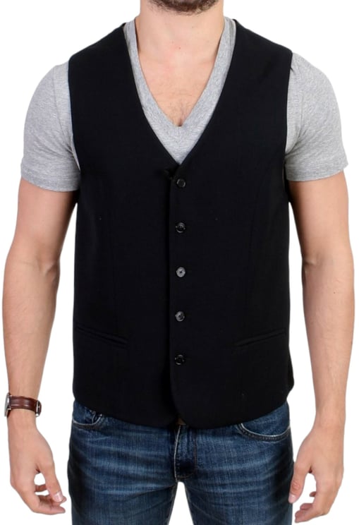 Costume National Costume National Black wool blend casual vest