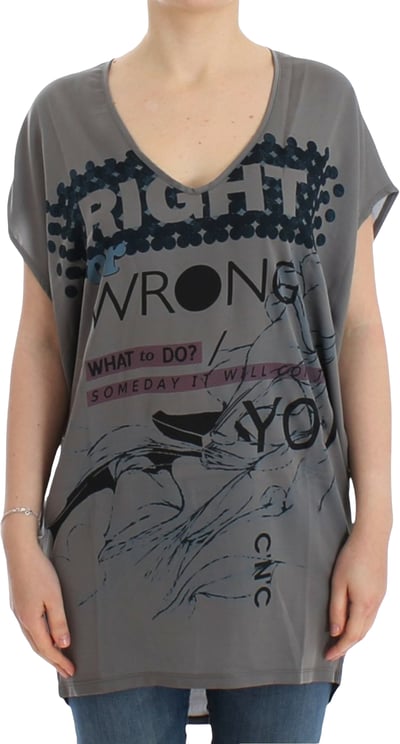 Costume National Costume National Gray V-neck long t-shirt