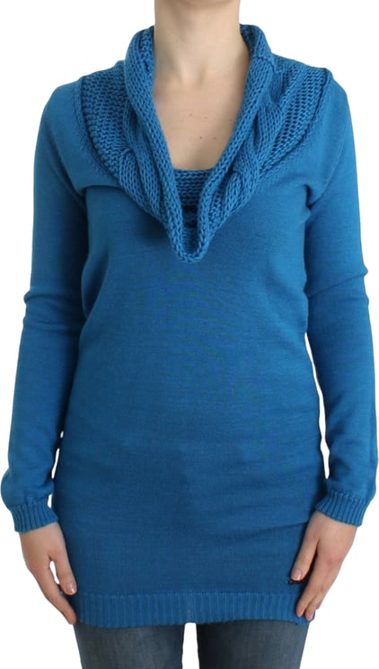 Costume National Costume National Blue knitted scoopneck sweater