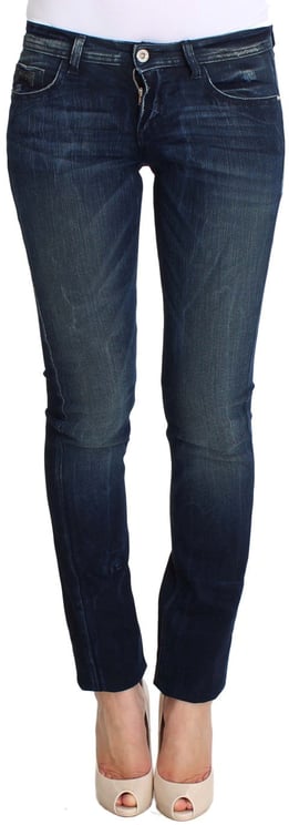 Costume National Costume National Blue Wash Cotton Slim Fit Skinny Jeans
