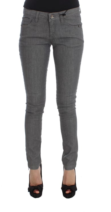 Costume National Costume National Gray Cotton Blend Slim Fit Jeans